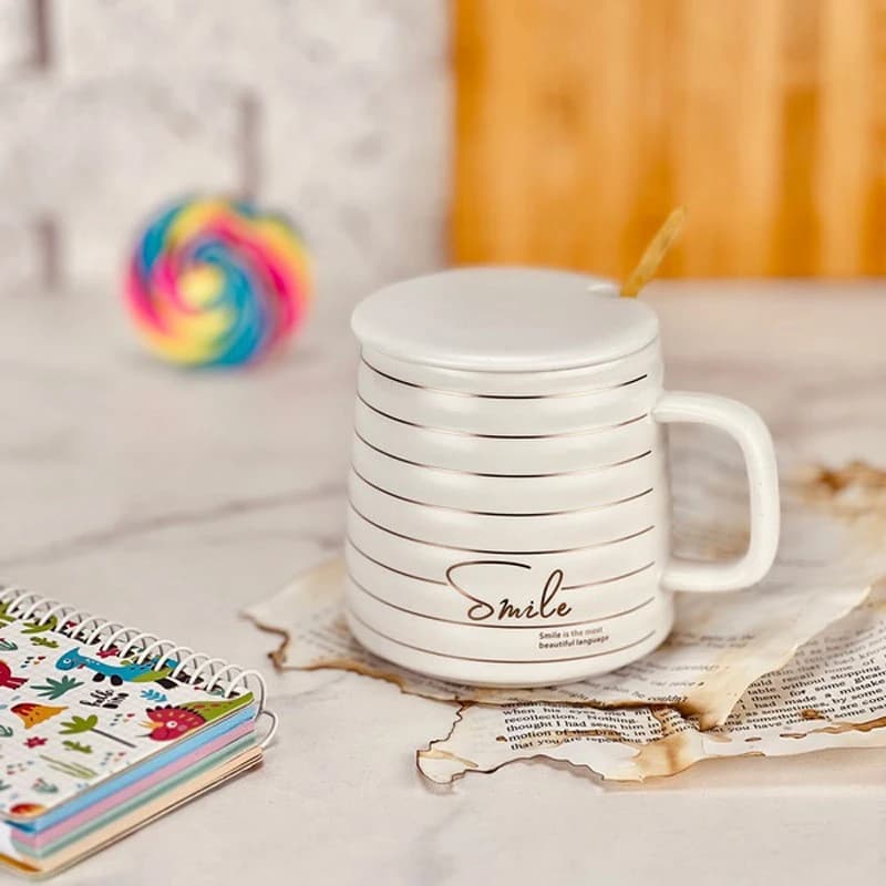 ماگ سرامیکی smile درب دار کد PS104179 — تصویر ۵