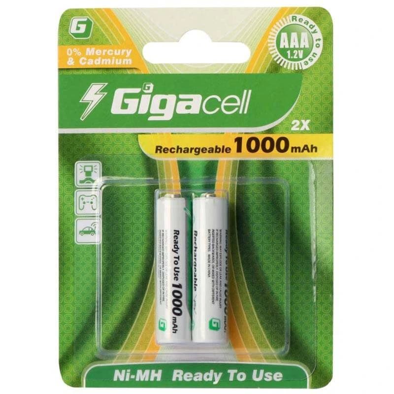 باتری نیم قلمی قابل شارژ گیگاسل مدل 1000mAh | Gigasell AAA Rechargeable 1000mAh