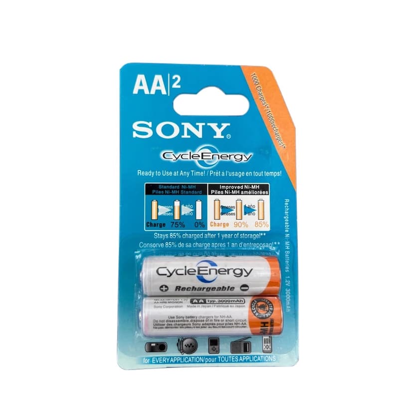 باتری قلمی قابل شارژ سونی مدل 3000mAh NH-AA HR15/511 بسته 2 عددی | Sony AA NH-AA HR15/511 Rechargeable