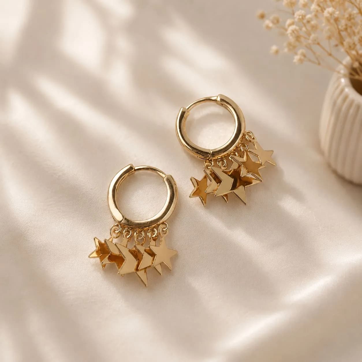 گوشواره ستاره‌ای ضدحساسیت طلایی ژوپینگ کد ۱۴۵۰