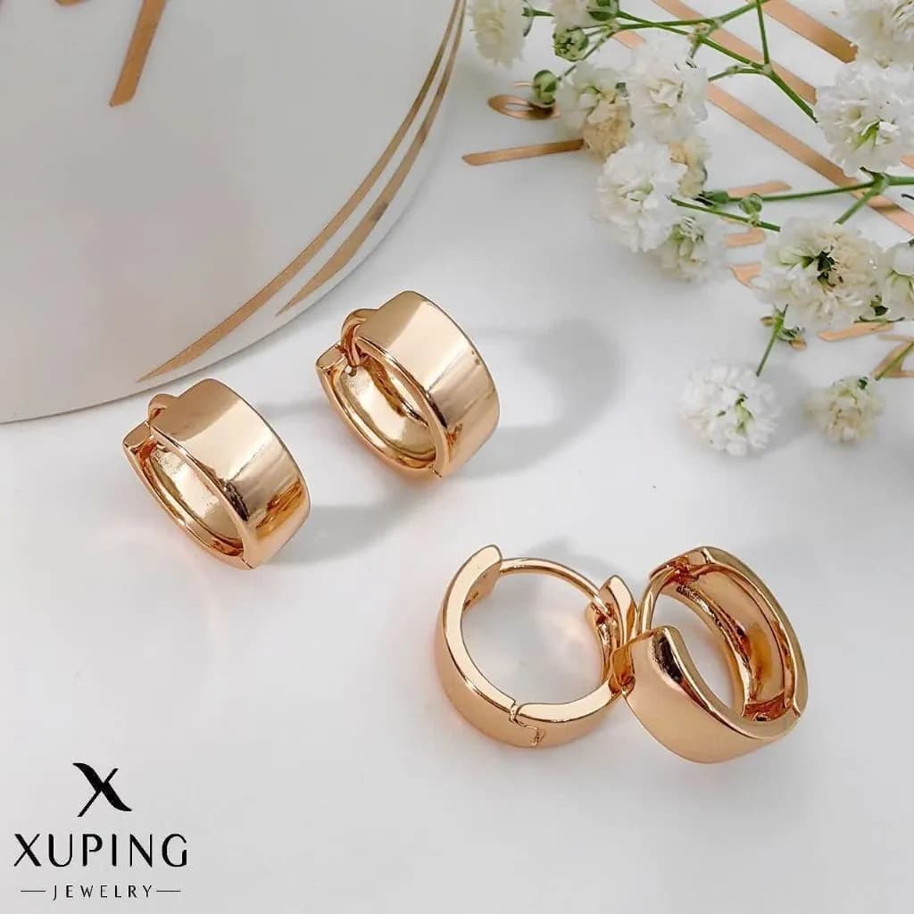 گوشواره حلقه ای ریز مدل کلیگسی صیقلی ژوپینگ کد ۲۳۱۵