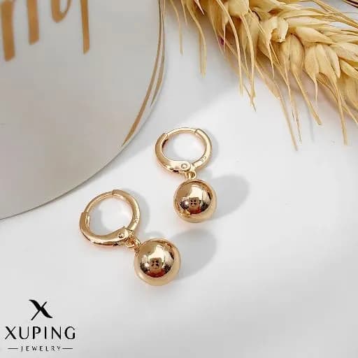 گوشواره گوی توپی آبکاری طلا ژوپینگ کد ۱۵۴۳