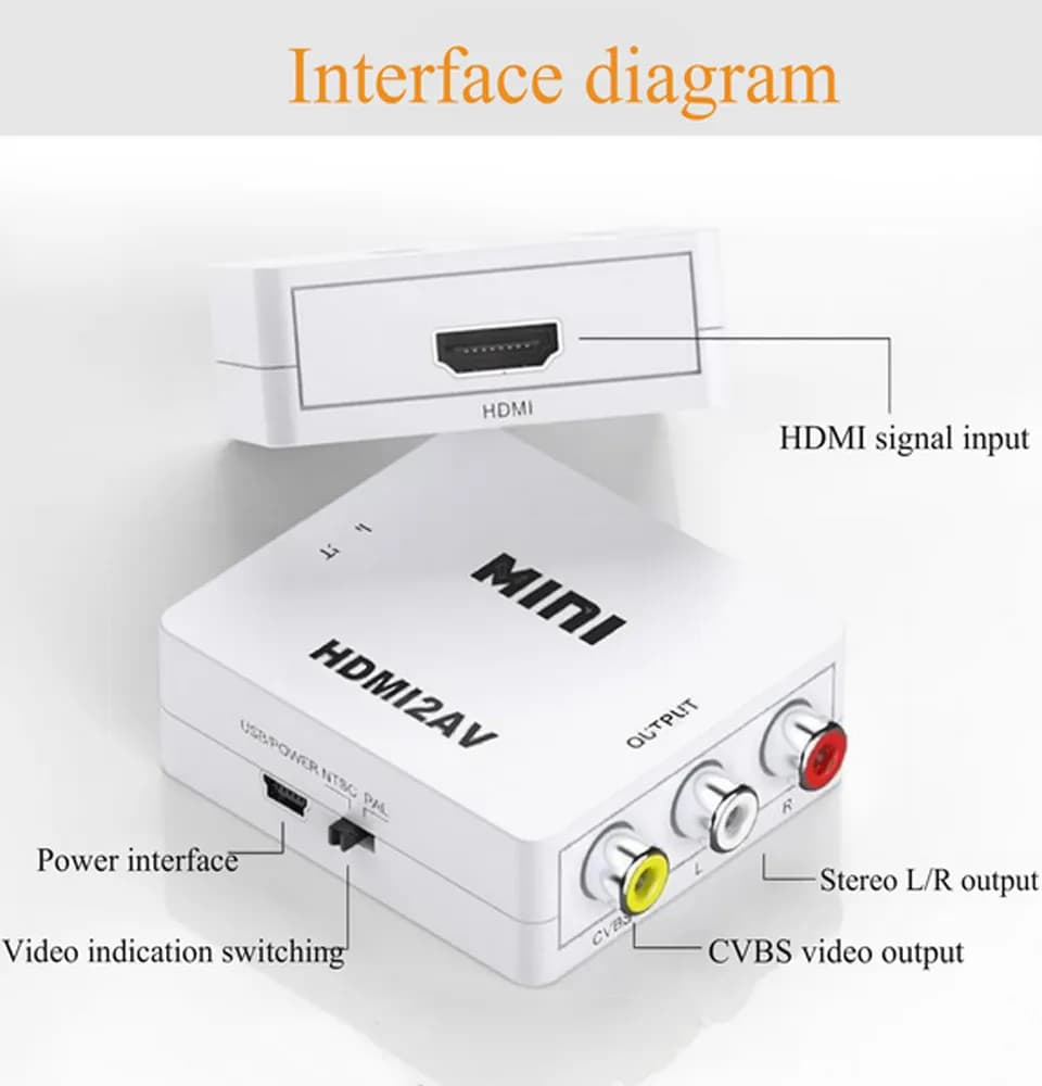 تبدیل HDMI به AV مدل Mini | مبدل HDMI به RCA PNET — تصویر ۵