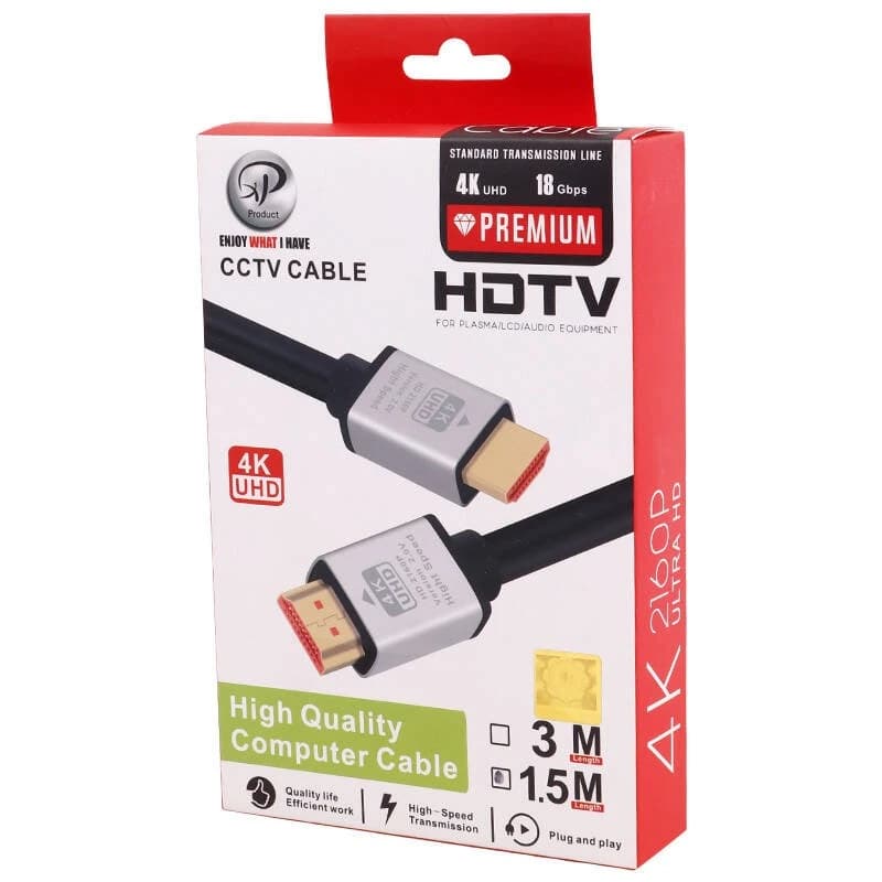 کابل HDMI ایکس پی-پروداکت مدل 4K طول 1.5 متر | انتقال تصویر و صدا با کیفیت 4K — تصویر ۴