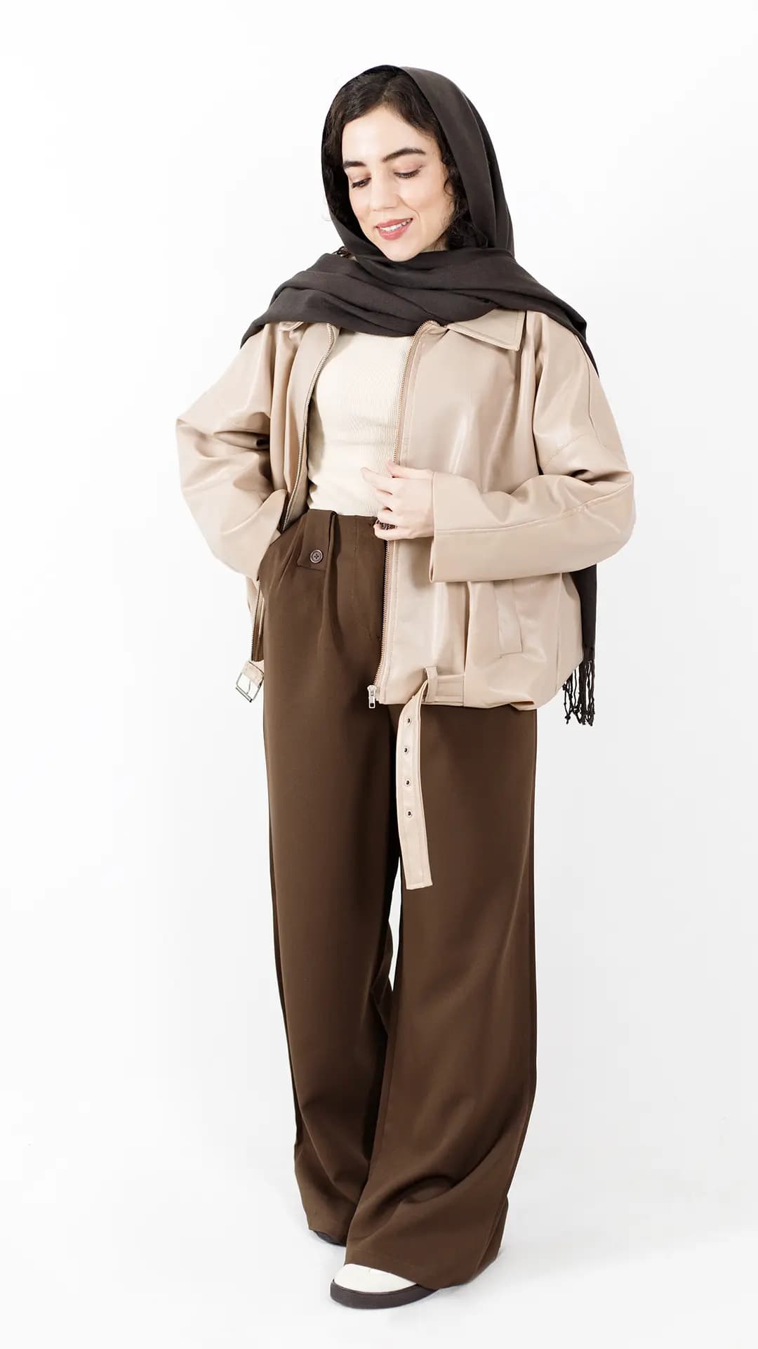 بامبر جکت چرم pull&bear — تصویر ۸