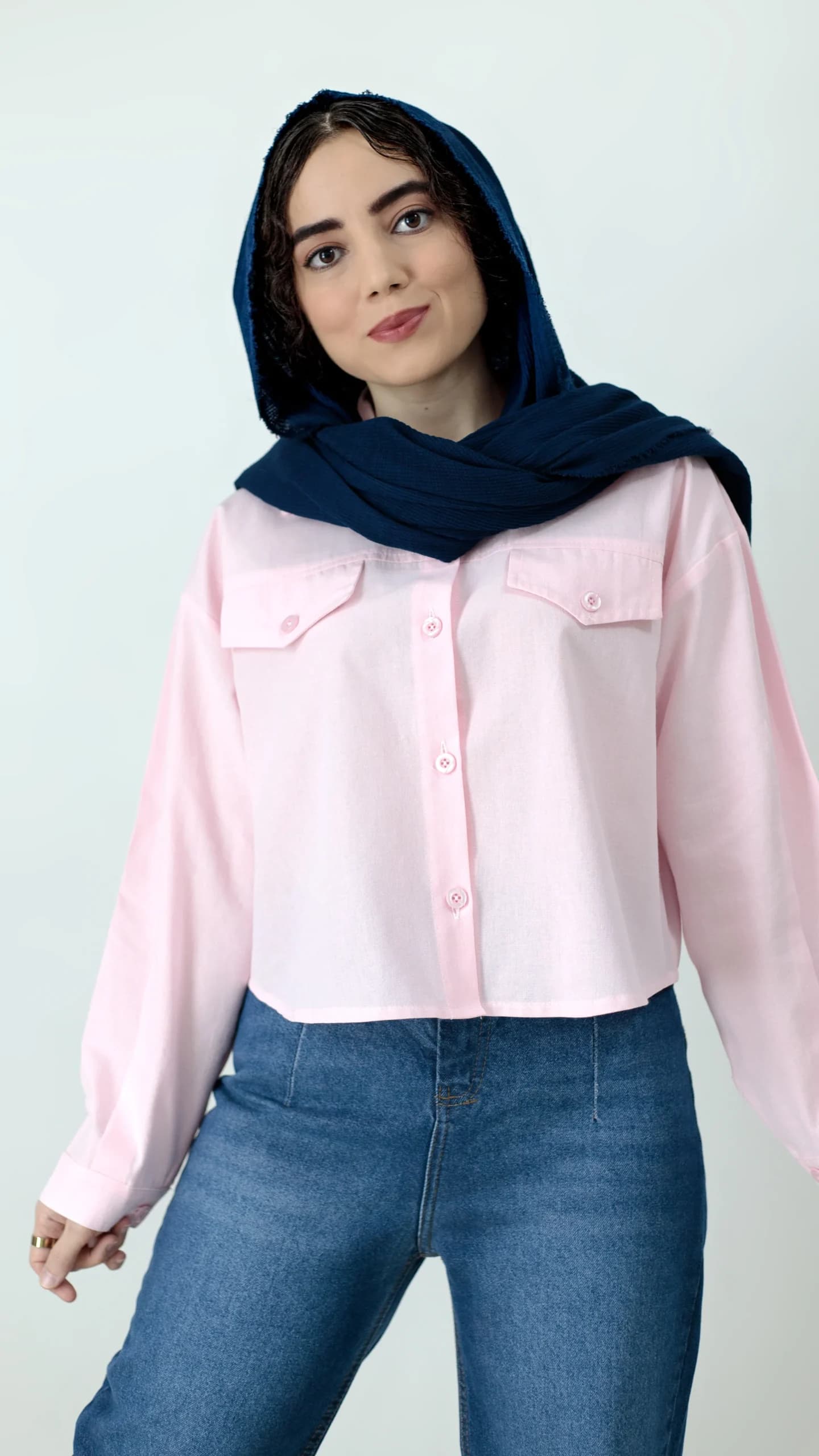 شومیز کراپ رنگی — تصویر ۴