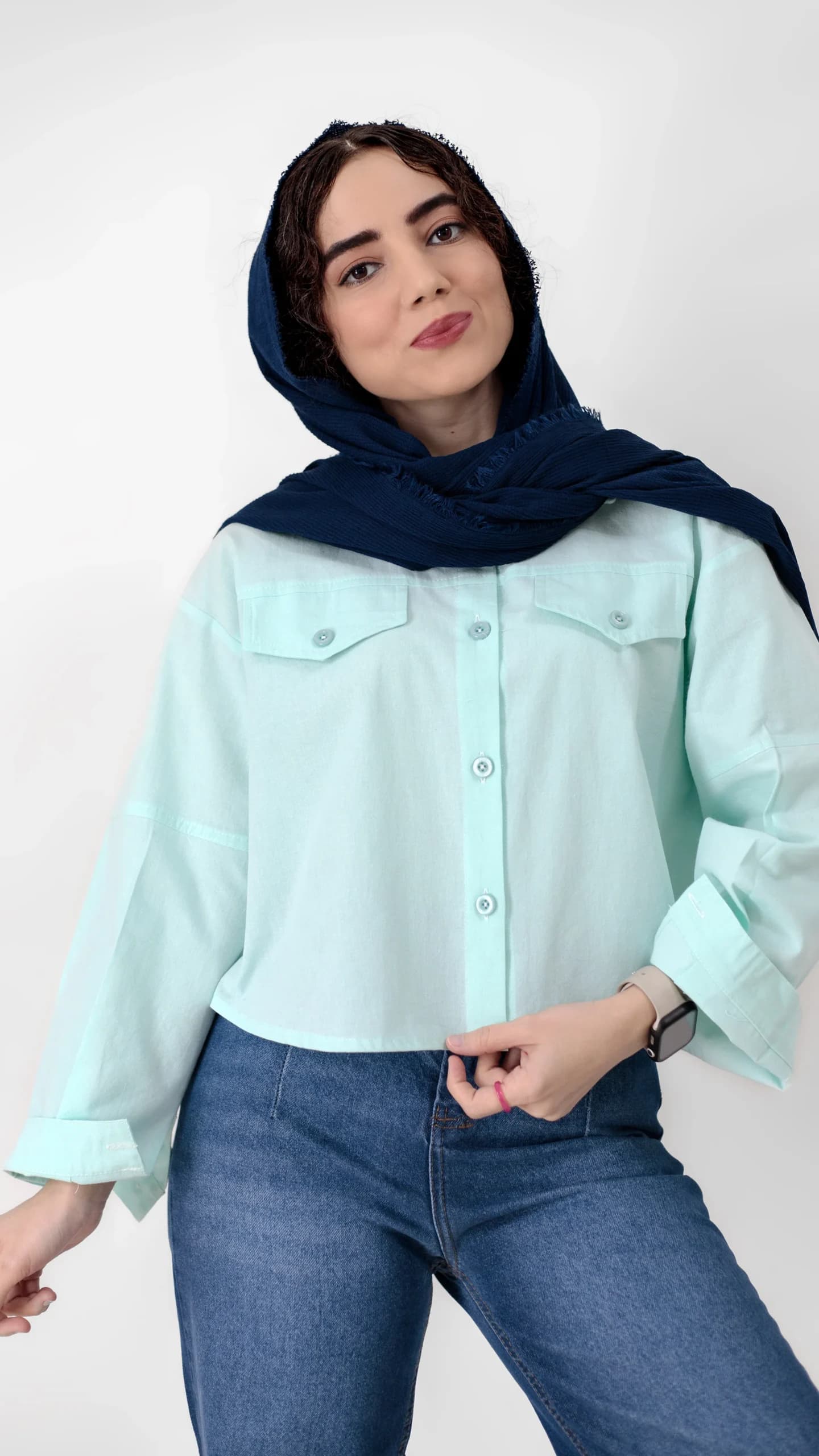 شومیز کراپ رنگی — تصویر ۶