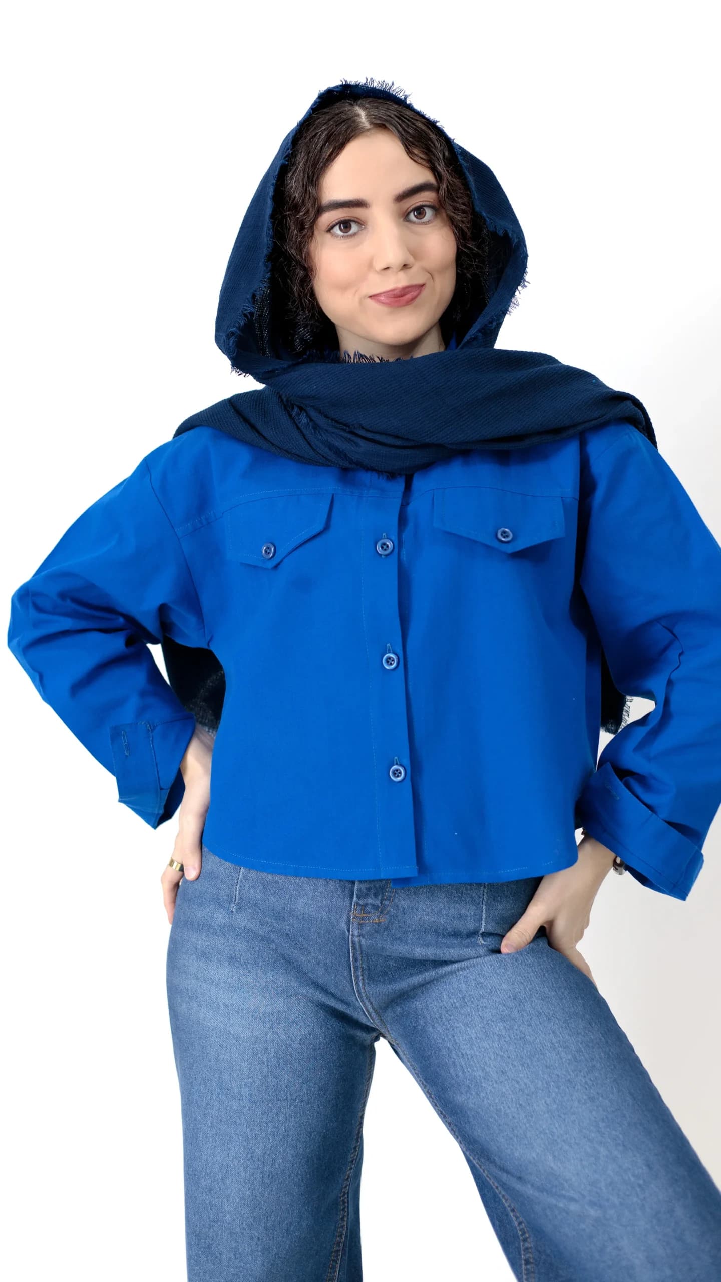 شومیز کراپ رنگی — تصویر ۸