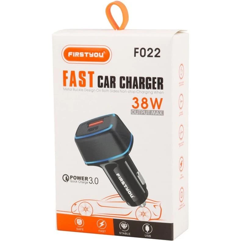 شارژر فندکی 38 وات First You مدل F022 | فست شارژ دو پورت خودرو — تصویر ۴