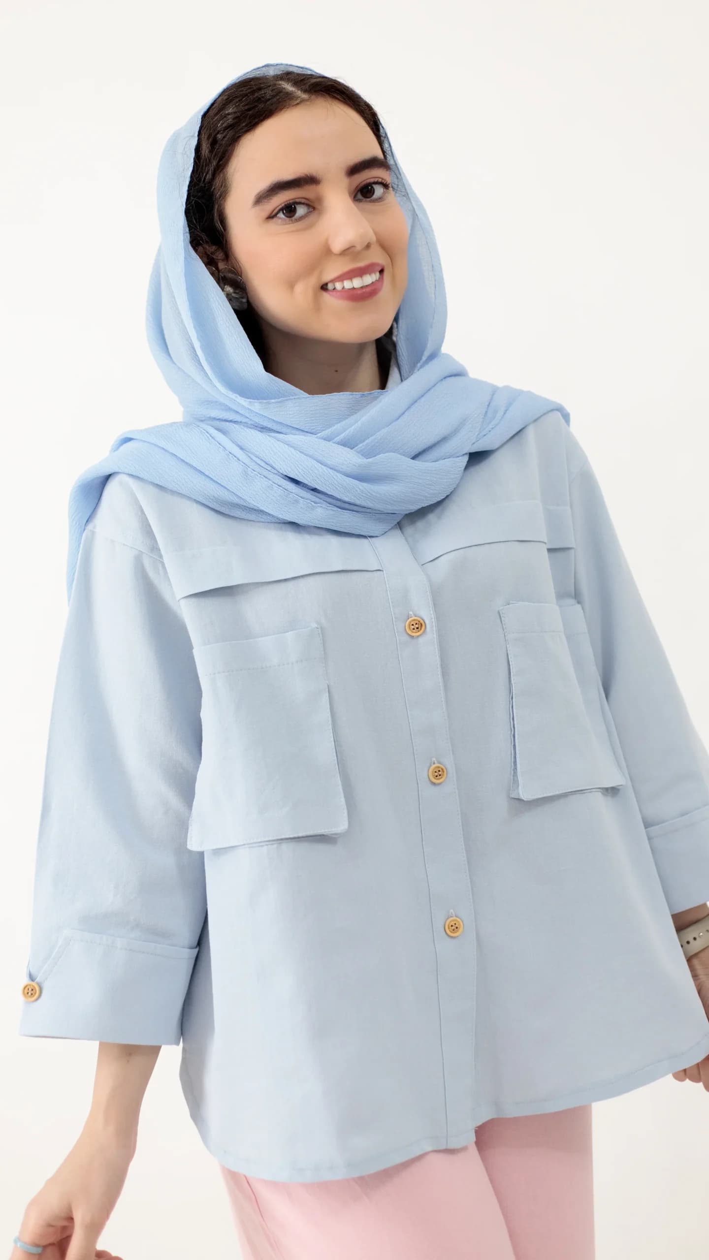 شومیز جیب پاکتی لینن — تصویر ۶