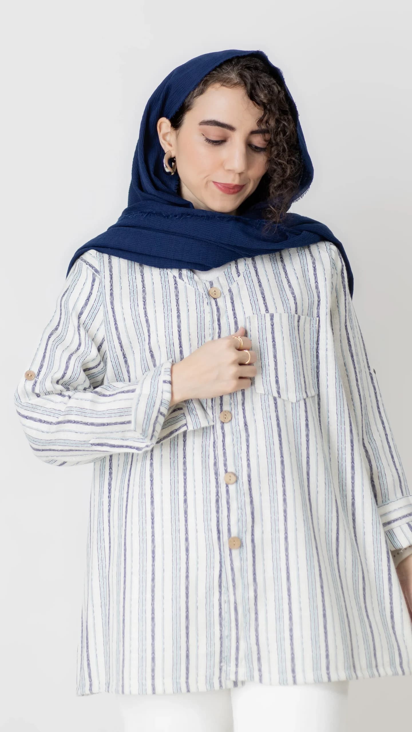 شومیز راه راه لینن — تصویر ۲