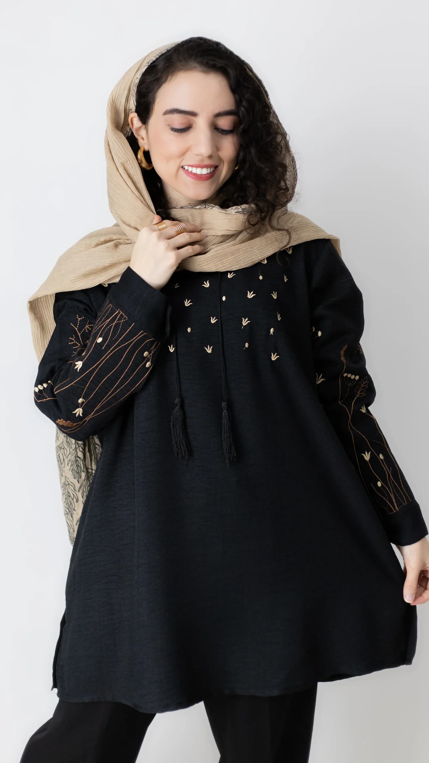 شومیز مشکی شکوفه