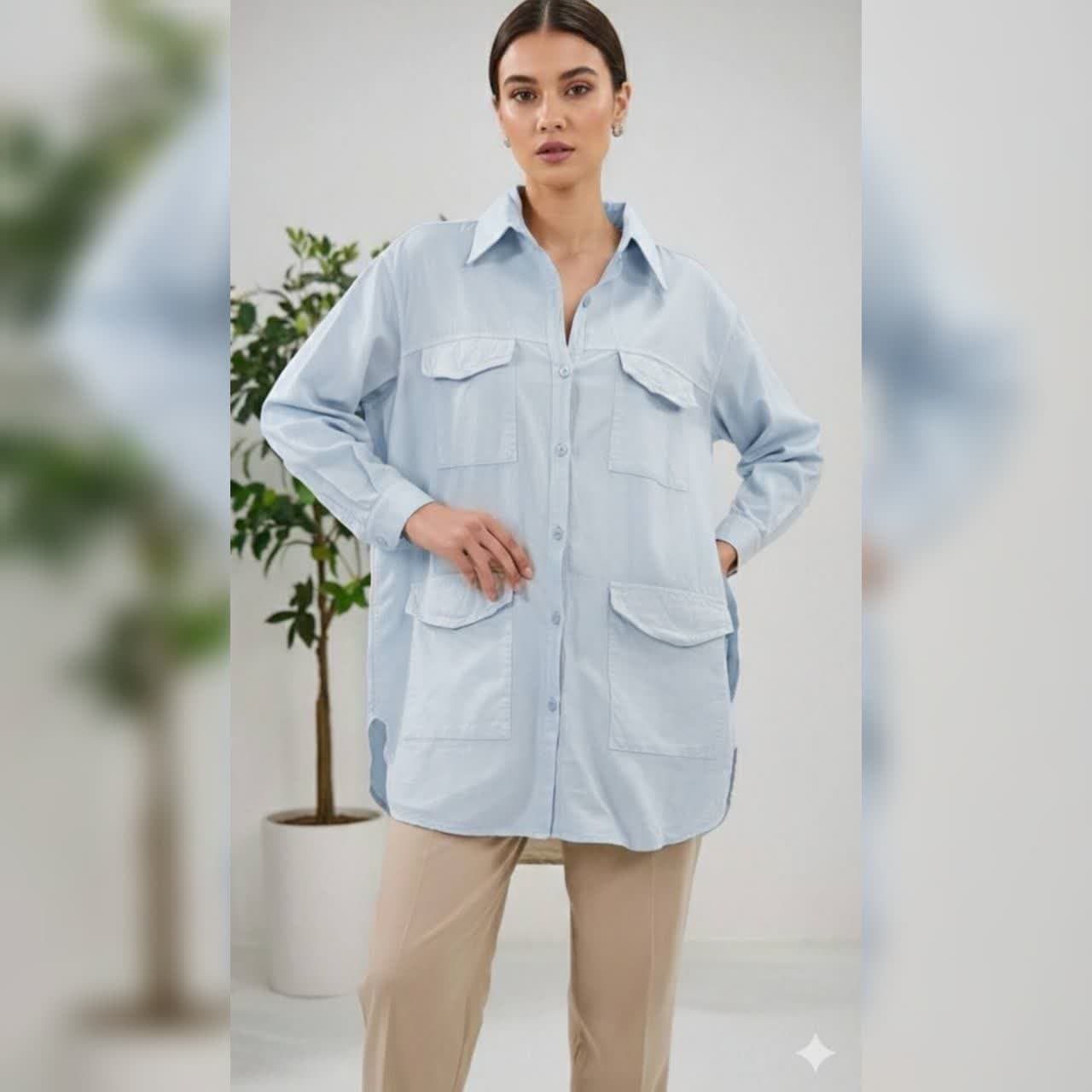 مانتو بلند قواره دار چهار جیب ( پک 5 عددی ) — تصویر ۵