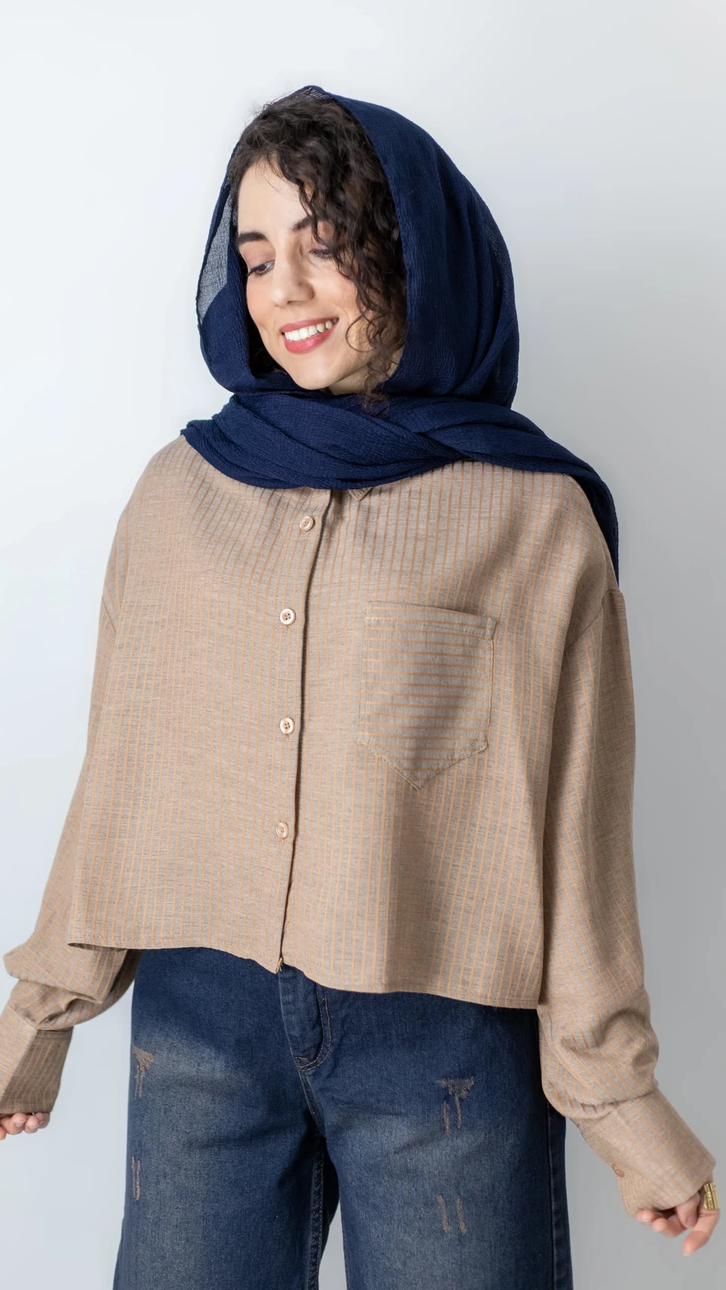 شومیز راه راه کراپ — تصویر ۲