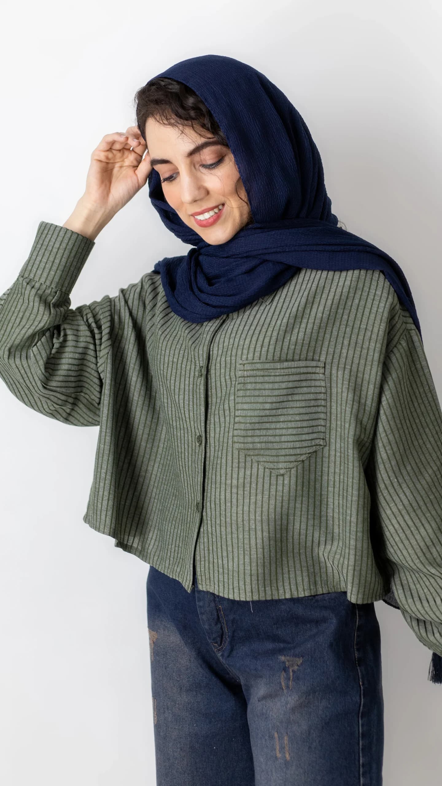 شومیز راه راه کراپ — تصویر ۵