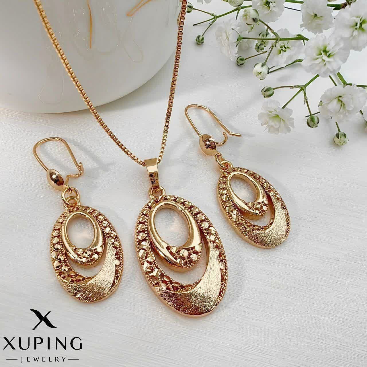 نیم ست ژوپینگ رنگ ثابت مات طرح بیضی دو حلقه کد 1041