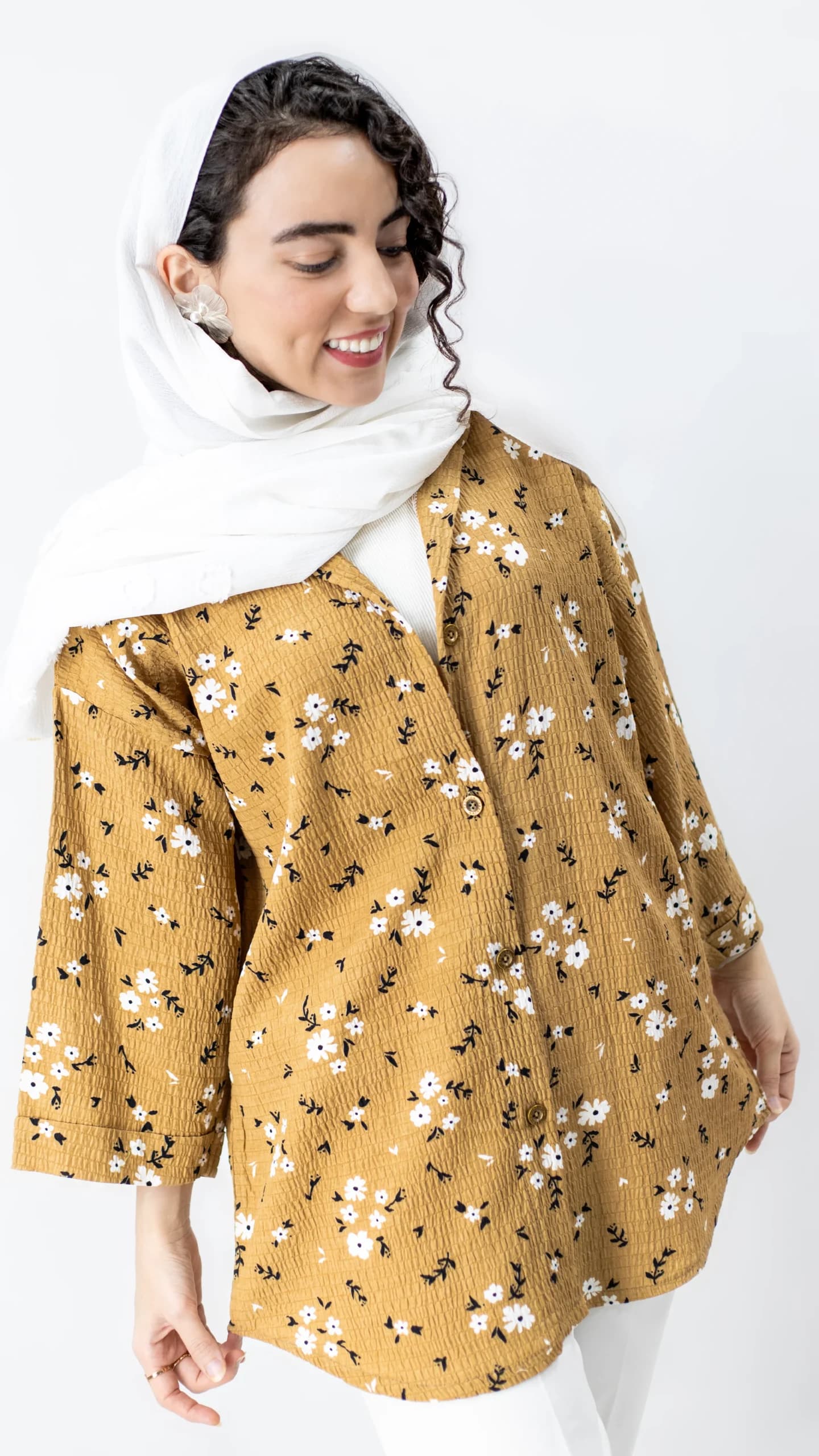 شومیز اطلسی گل گلی — تصویر ۴