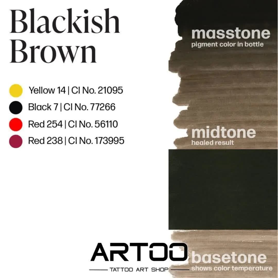 رنگ تتو پرمابلند بلکیش براون PERMA BLEND Blackish Brown — تصویر ۳