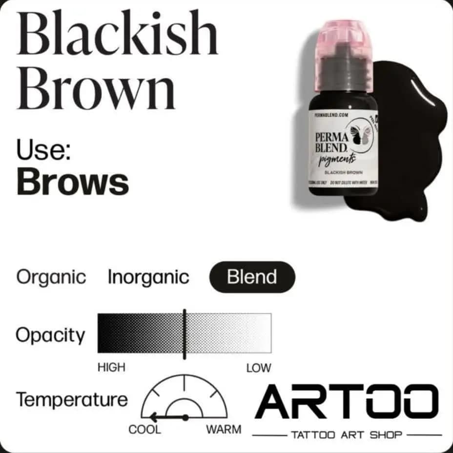 رنگ تتو پرمابلند بلکیش براون PERMA BLEND Blackish Brown — تصویر ۲