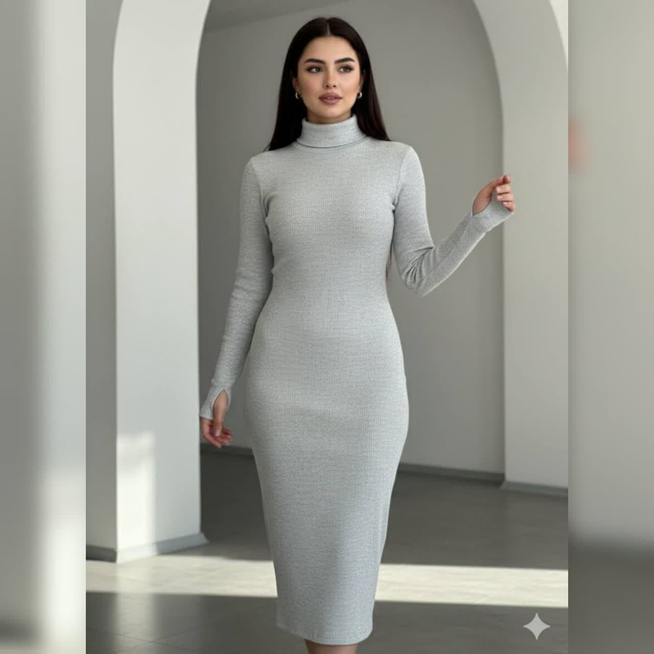 ماکسی بلند یقه اسکی ( پک 3 عددی ) — تصویر ۲