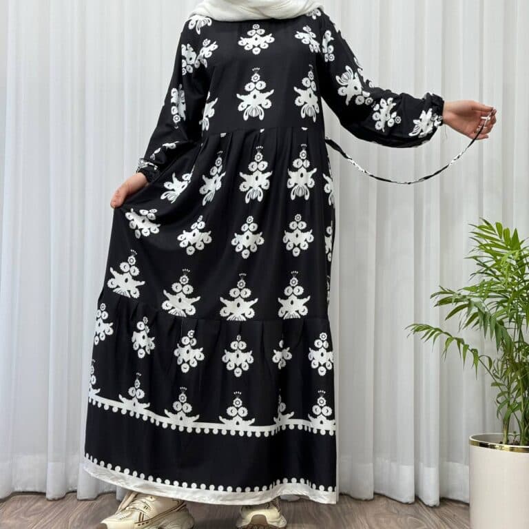 پیراهن ساحلی زنانه بوگاتی مدل ترمه آسمانی — تصویر ۵