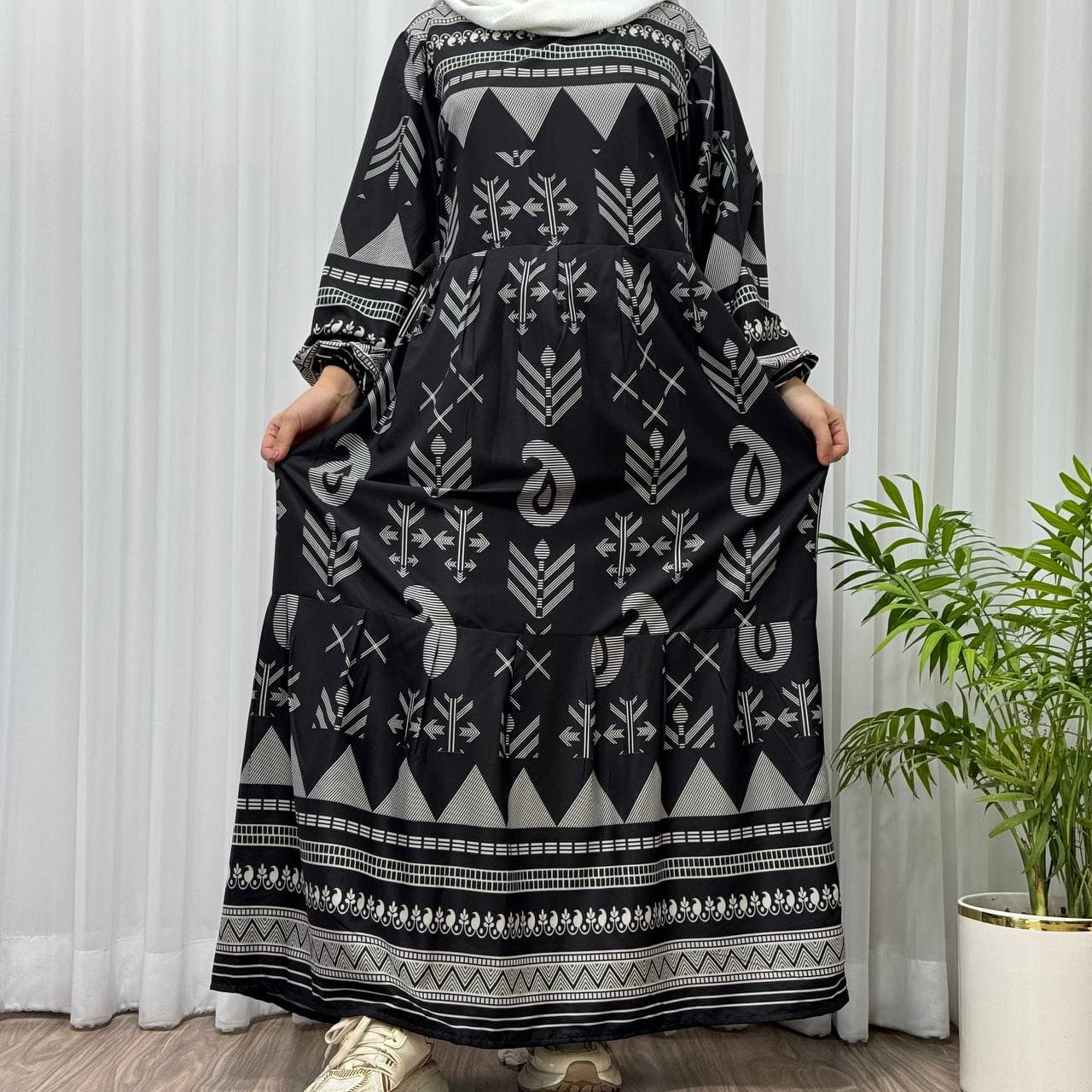 پیراهن ساحلی زنانه بوگاتی مدل ترمه آسمانی — تصویر ۸