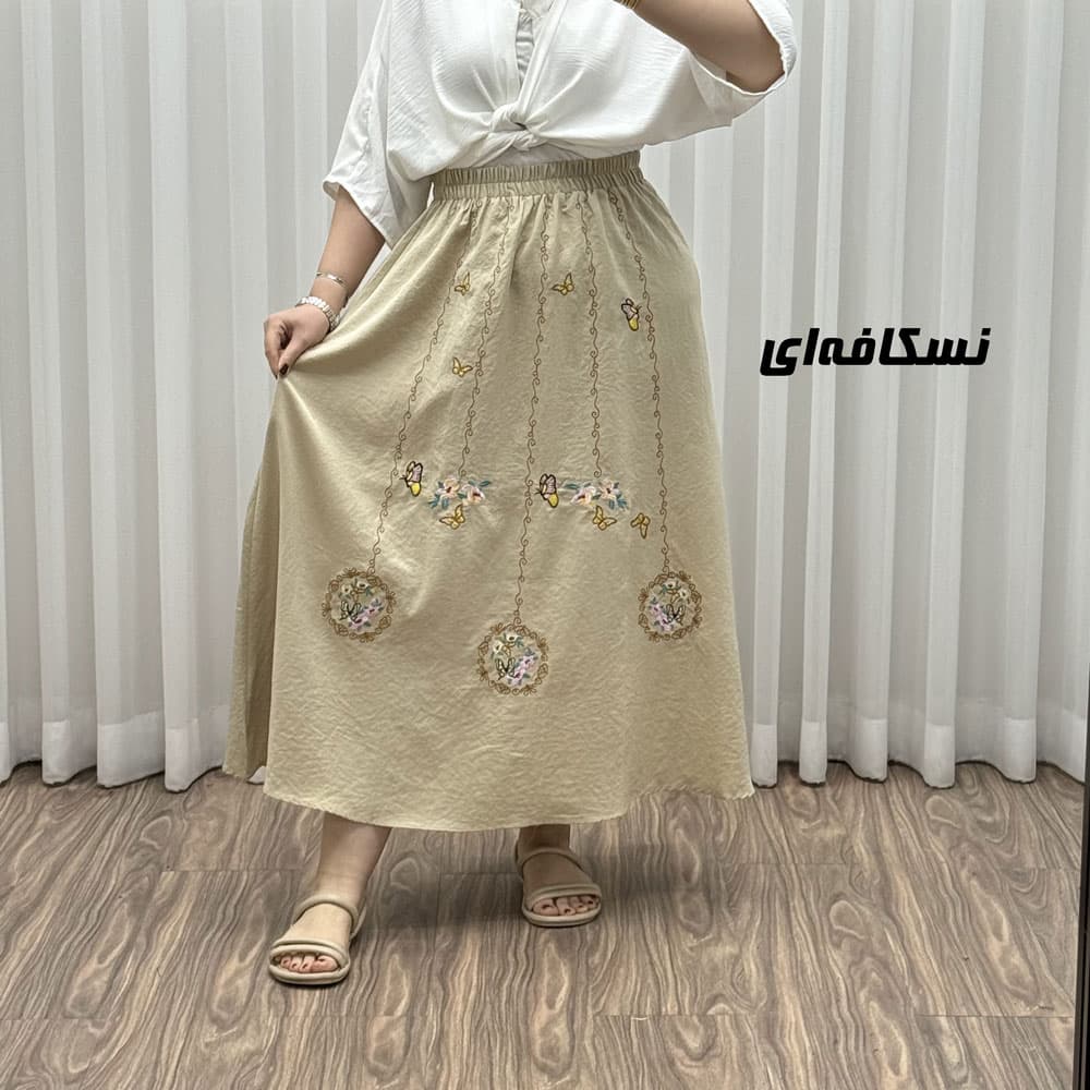 دامن مجلسی گلدوزی وارداتی — تصویر ۳