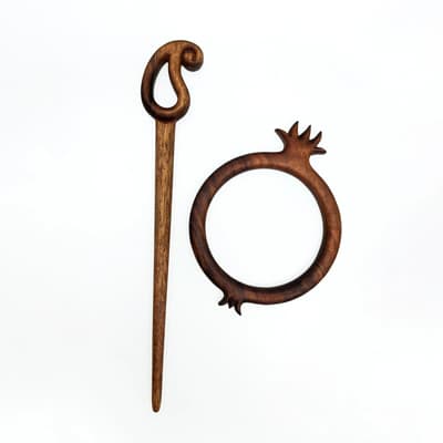 پین مو چوبی و حلقه انار (یلدا) کد HG-145