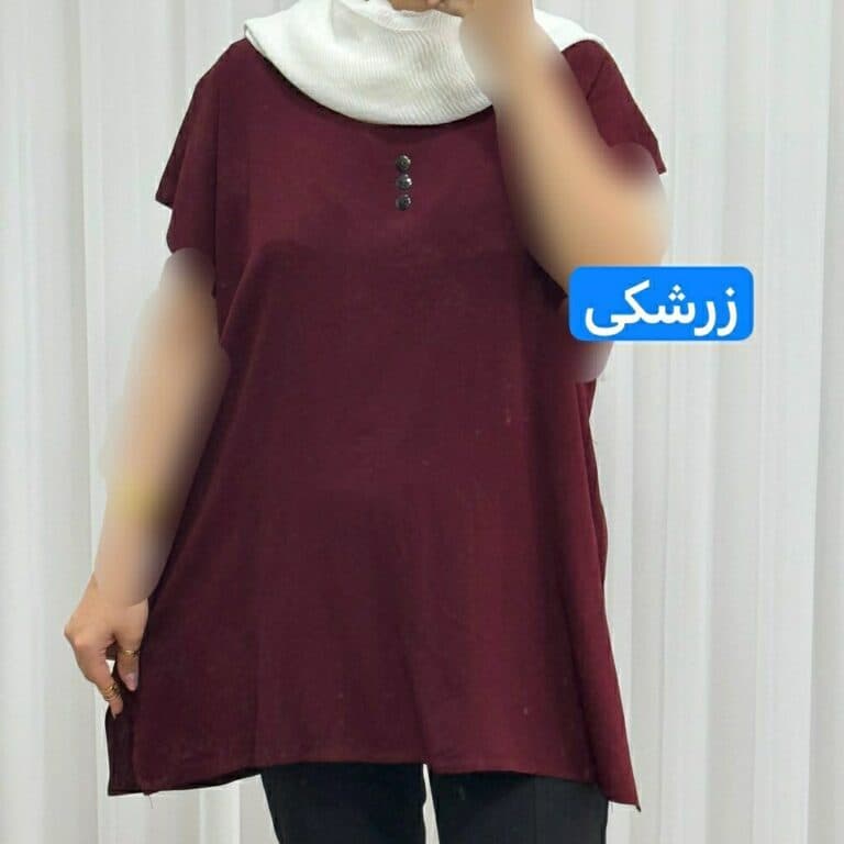 تاپ زنانه نخی ساده سایز بزرگ مناسب تا سایز 50 — تصویر ۳