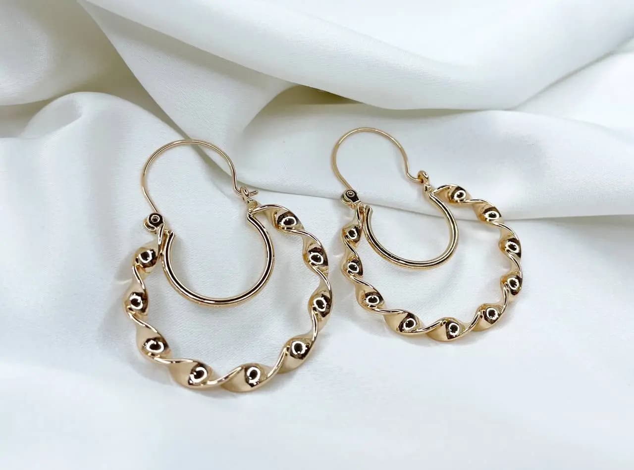 گوشواره حلقه ای ژوپینگ اصل مدل پیچی کد 10023