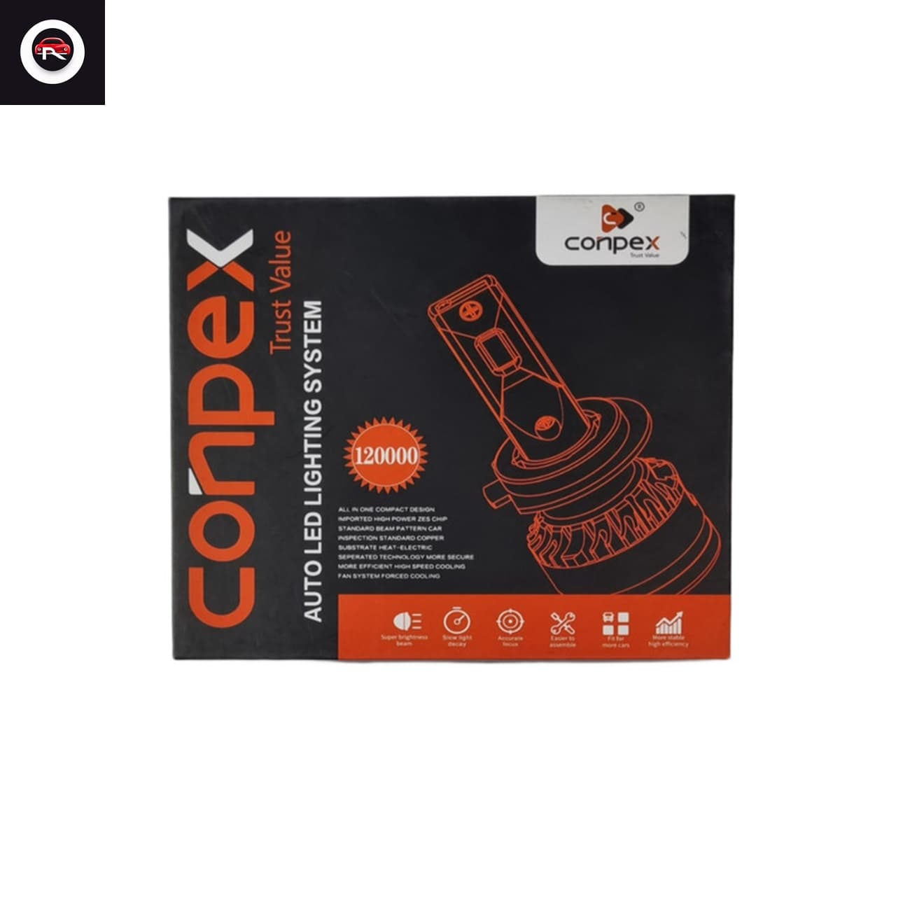 لامپ هدلایت Conpex m8 Pro نور پایین خودرو پژو 206SD — تصویر ۳