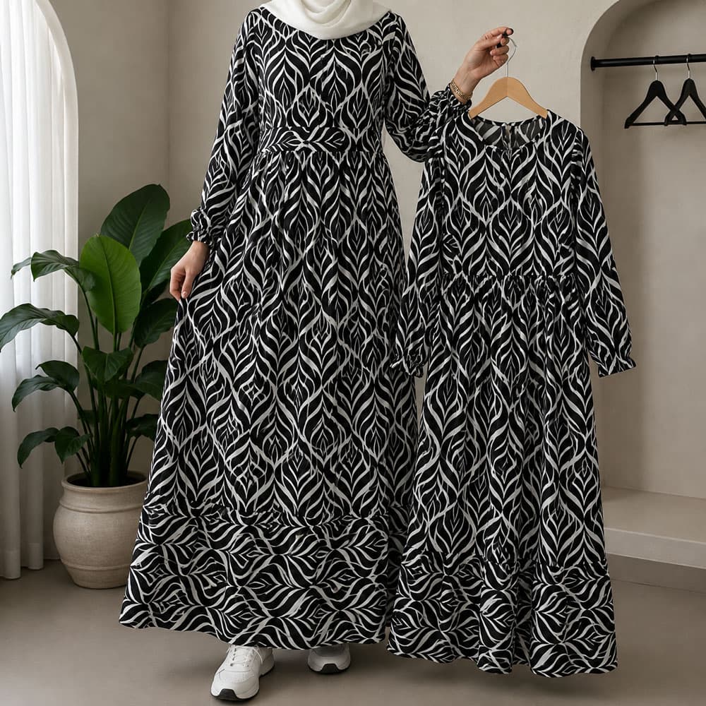 پیراهن ساحلی زنانه فلور گوزل یقه چپ و راستی