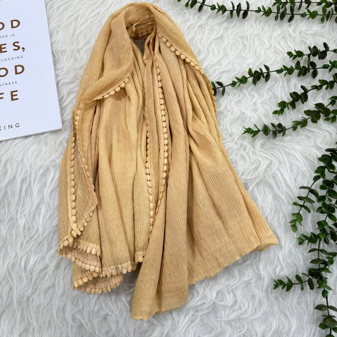 شال برشکا ساده لب عدسی وارداتی کد 947 — تصویر ۶