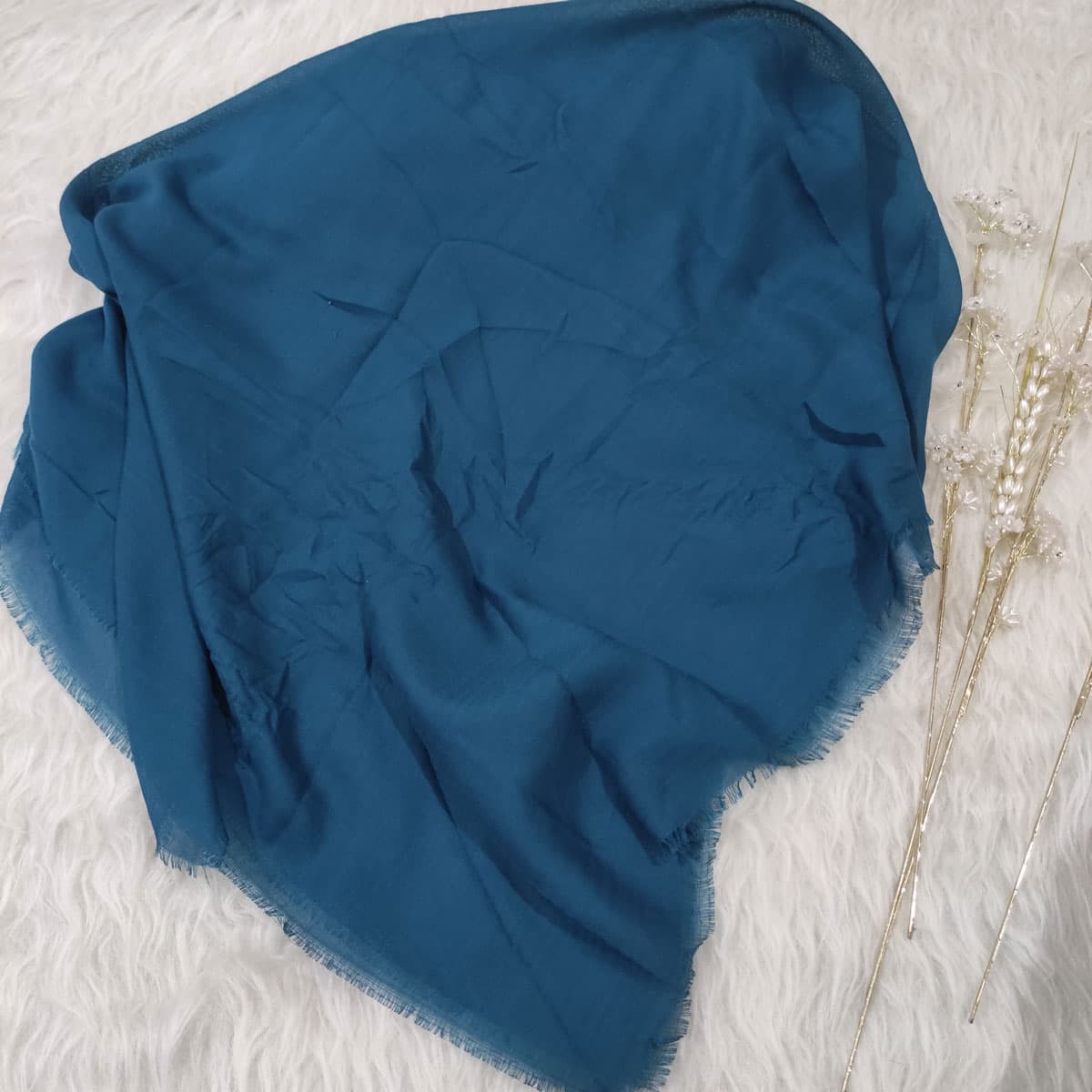 روسری نخی سبزابی کد 853 — تصویر ۲