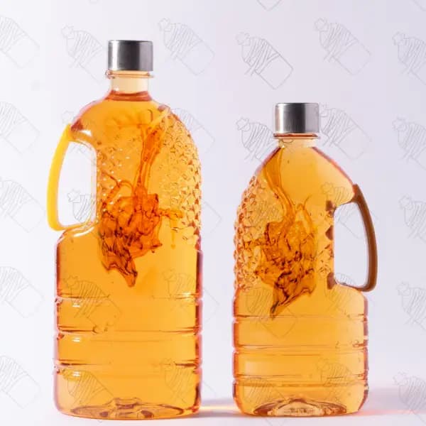بطری پلاستیکی دسته دار روغنی درب ساده 500 سی سی دهانه 28تعداد در هر بسته 100 عدد
