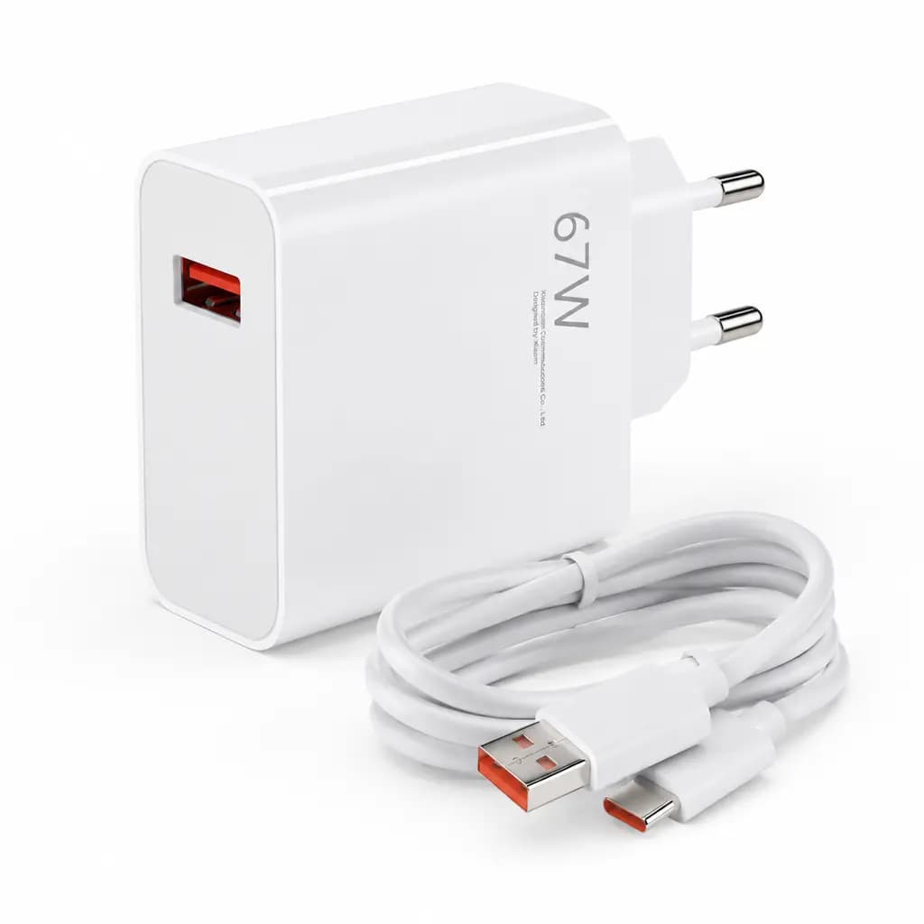 شارژر 67 وات شیائومی اورجینال مدل TURBO FAST به همراه کابل تبدیل USB-C