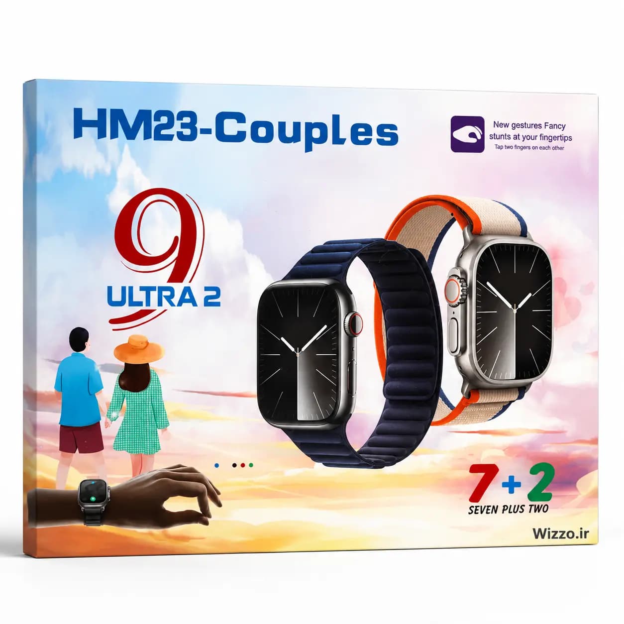 ست ساعت هوشمند 2 عددی مدل HM23-Couples به همراه 7 بند متنوع — تصویر ۶