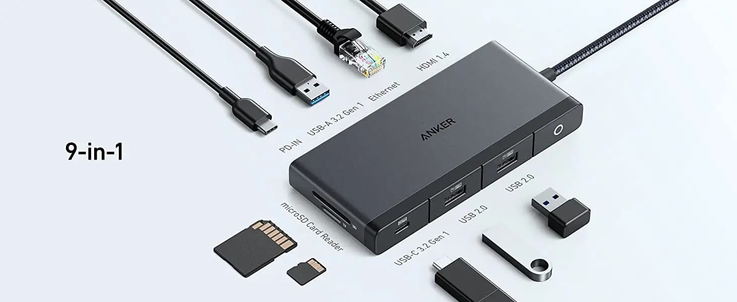 هاب 9 پورت نسل پنجم انکر Anker 552 USB-C Hub (9-in-1, 4K HDMI) – مدل A8373 — تصویر ۳