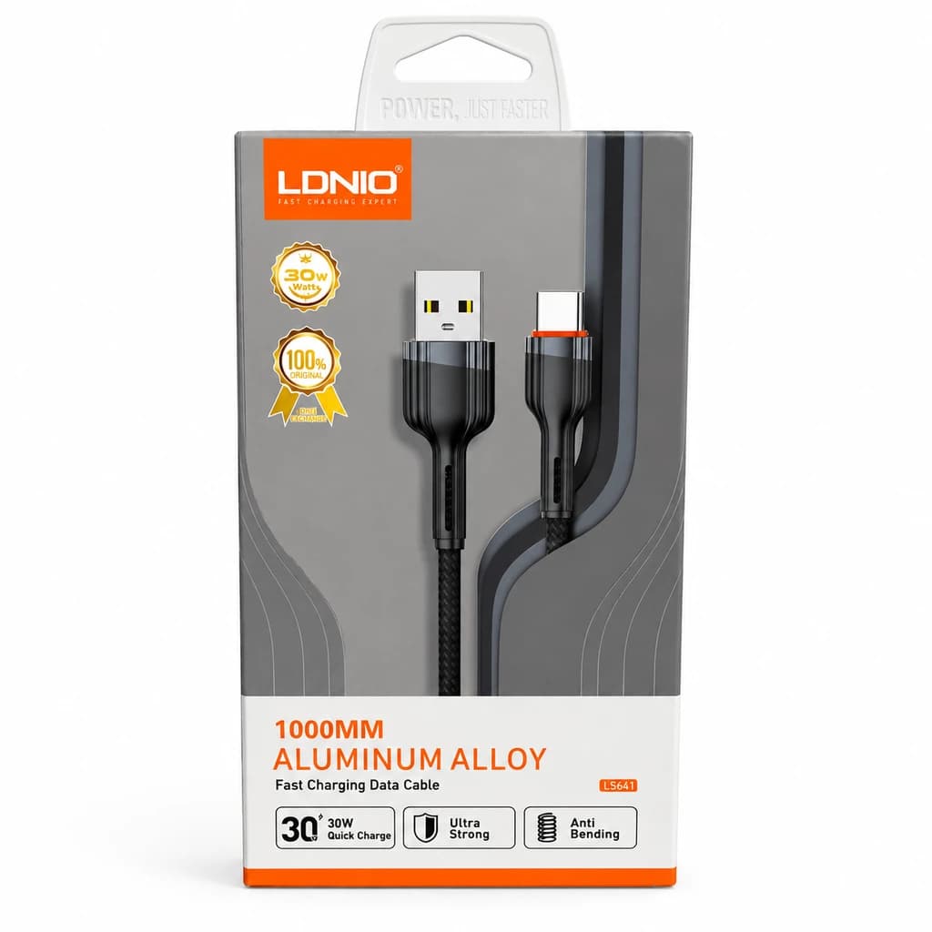 کابل شارژر فست شارژ تایپ سی الدینیو مدل LS641 طول 1 متر