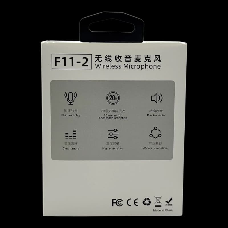 میکروفون یقه ای بیسیم مدل f11-2 — تصویر ۶