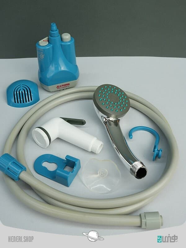 دوش شارژی کمپینگ همراه با سطل تاشو Rechargeable camping shower — تصویر ۴