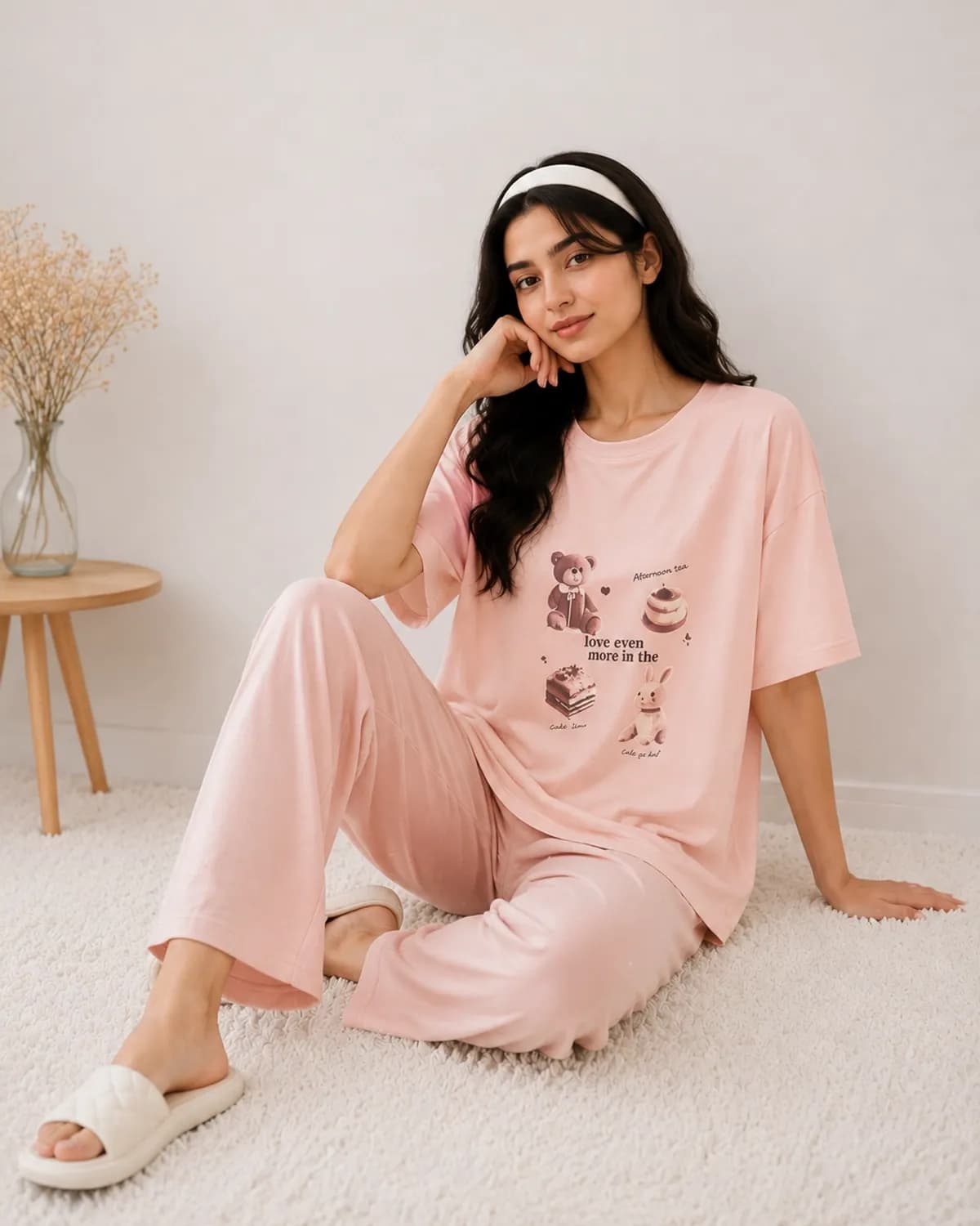 بلوز و شلوار طرحدار زنانه نخ پنبه کد ۱۰۸۰ — تصویر ۲