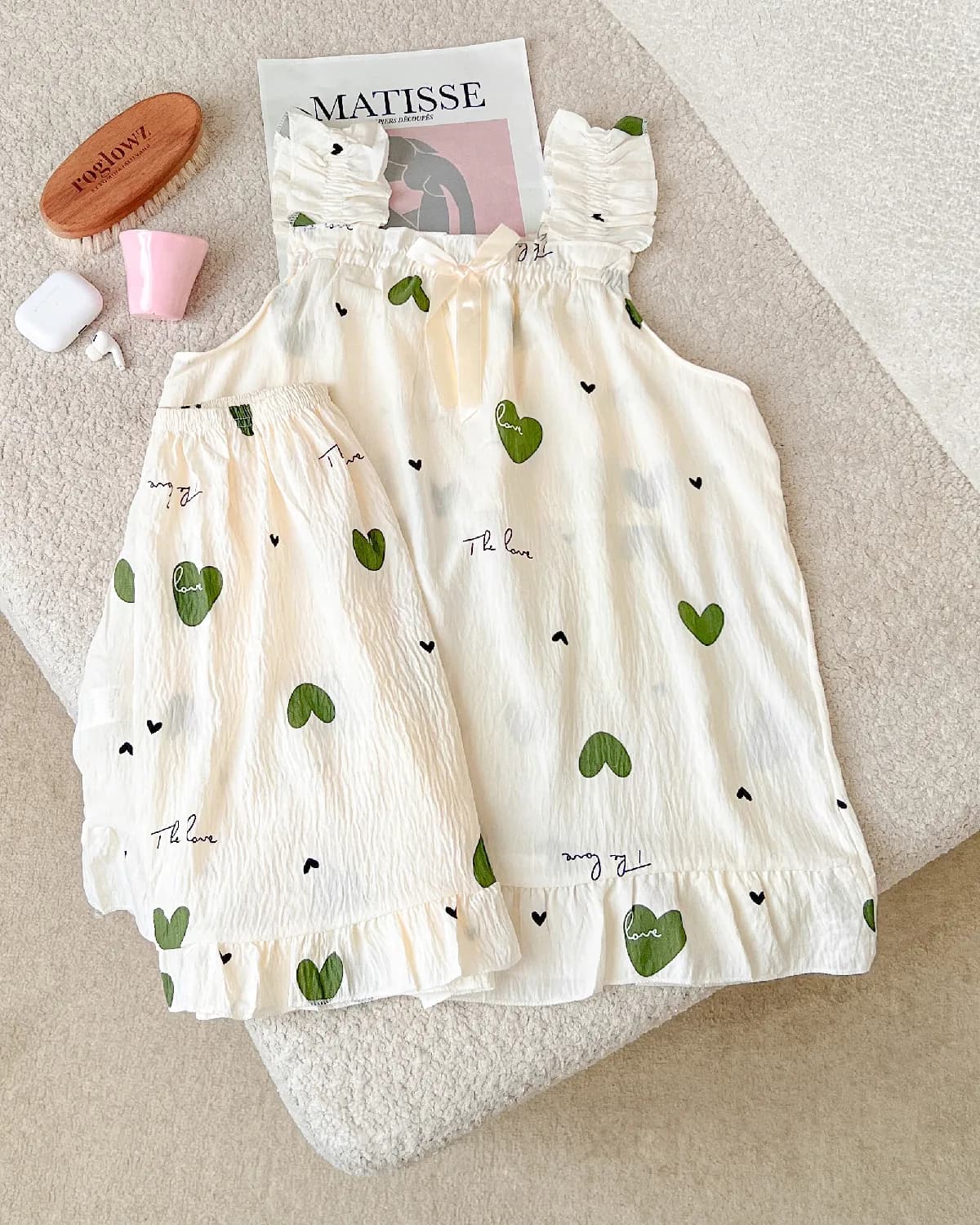 تاپ و شورتک زنانه کاپدار نخ موسلین کد ۱۰۲۶