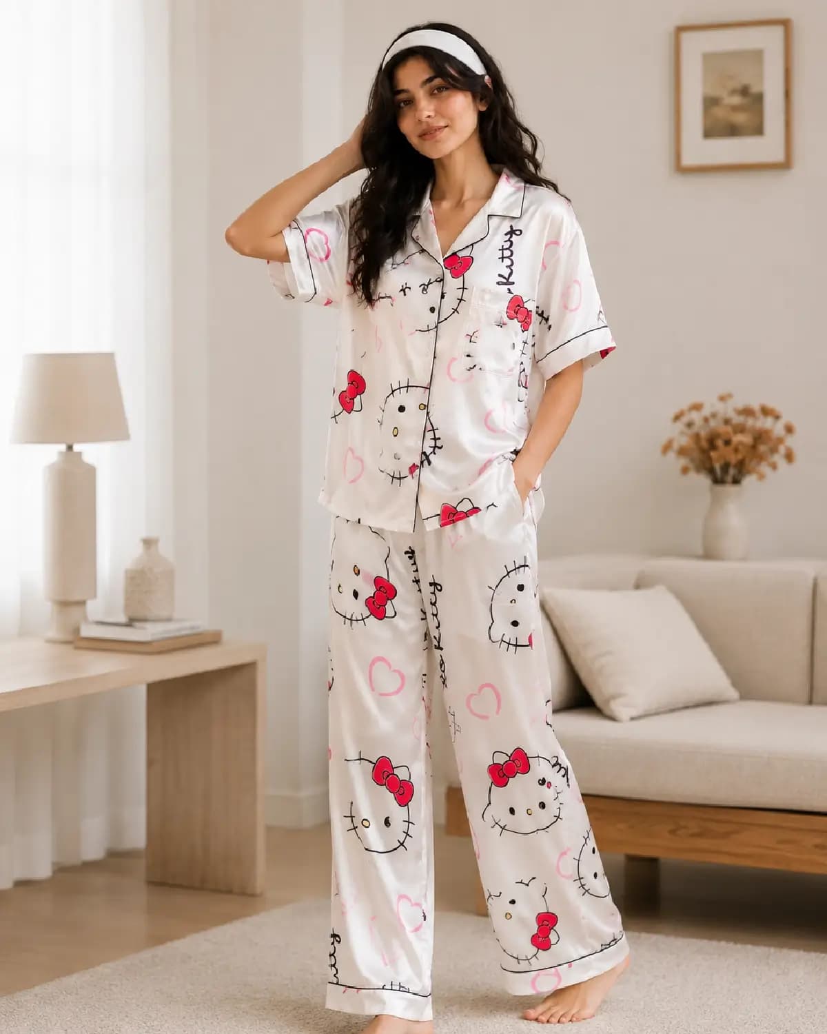 بلوز و شلوار زنانه ساتن کد ۱۰۴۱