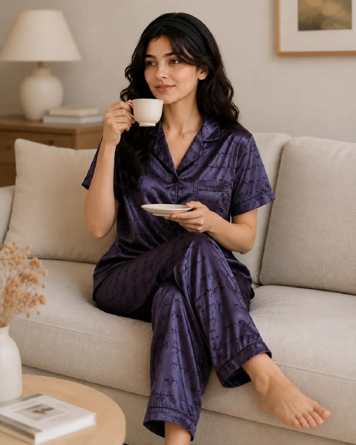 بلوز و شلوار زنانه ساتن کد ۱۰۱۴