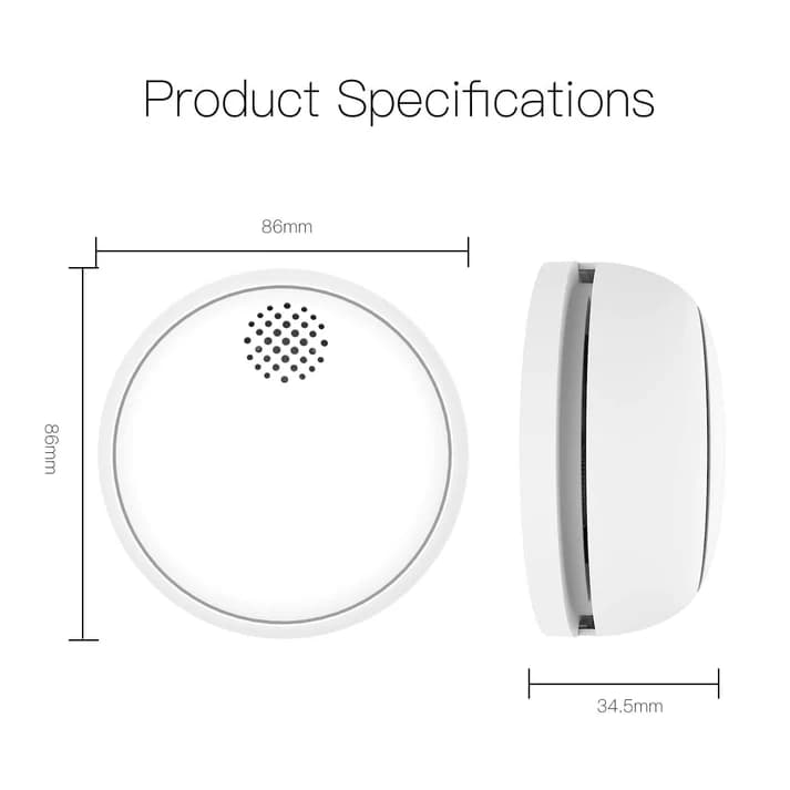 سنسور دود هوشمند Zigbee MOES – دتکتور آتشسوزی با آژیر ۸۵ دسیبل — تصویر ۵