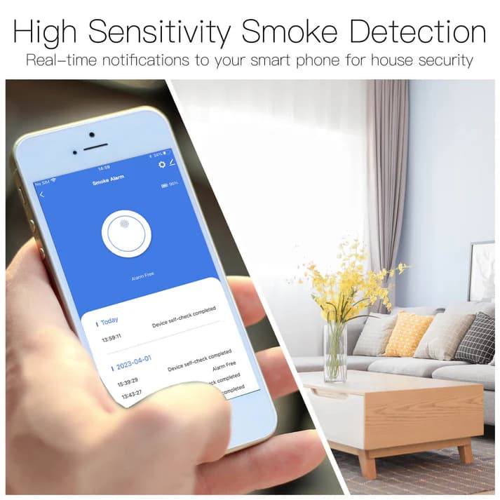 سنسور دود هوشمند Zigbee MOES – دتکتور آتشسوزی با آژیر ۸۵ دسیبل — تصویر ۷