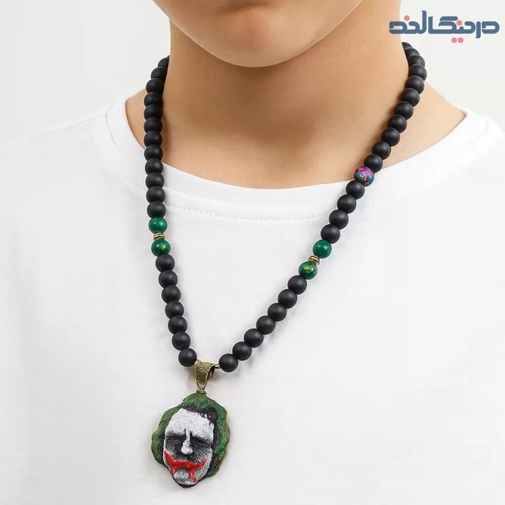 گردنبند جوکر با بند سنگی+ رنگ ثابت — تصویر ۲