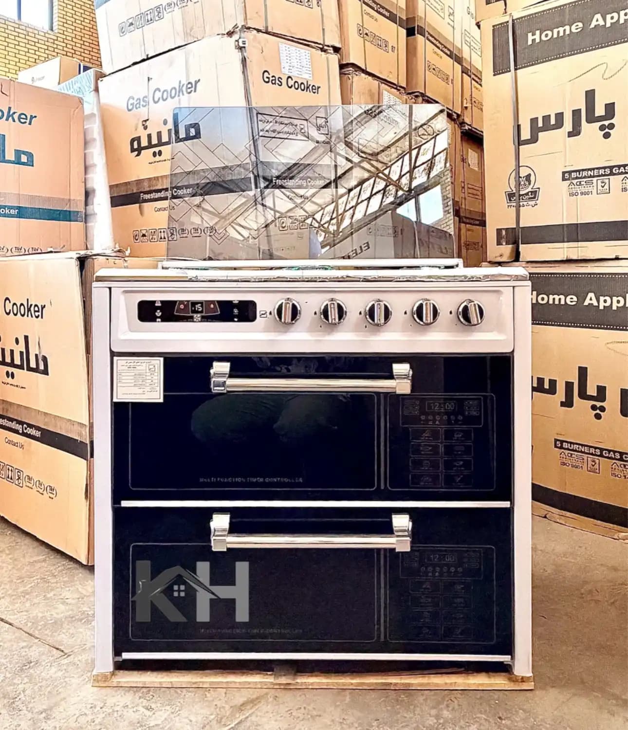 اجاق گاز طرح فر مانینو صفحه استیل دو درب — تصویر ۲