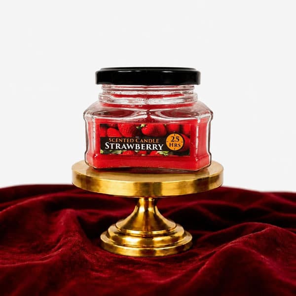 شمع جار عطری شش ضلعی توت فرنگی